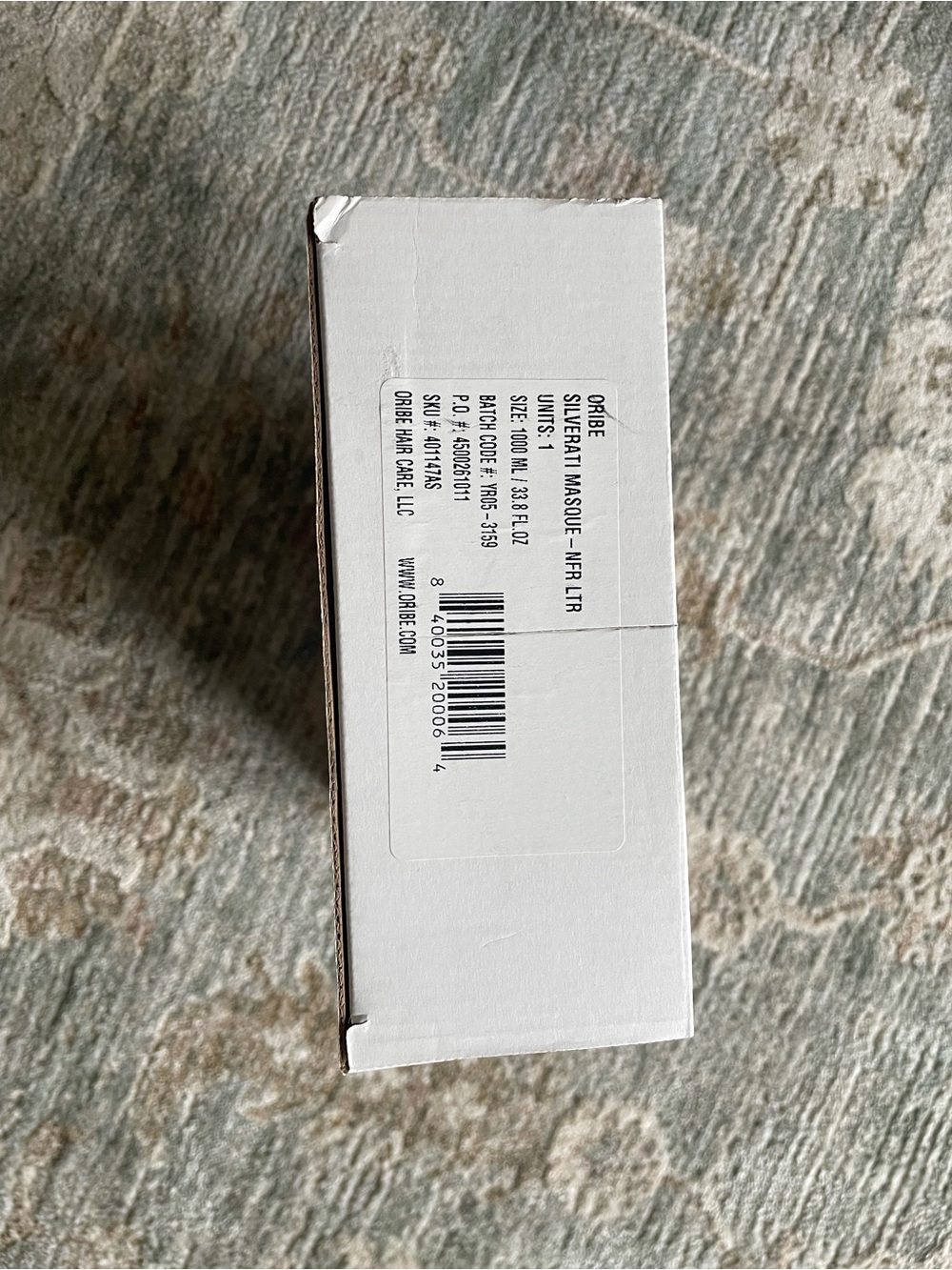 Oribe White Packaging Box with Barcode Label - Picture 4 of 4